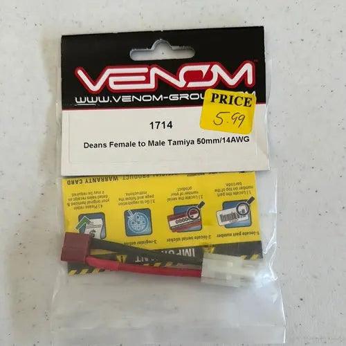 Tamiya Battery to Deans Device Converter Adapter Plug Lead by Venom - 50mm-DiecastModeler.com