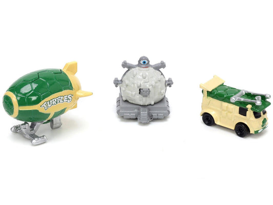 "Teenage Mutant Ninja Turtles" 3 piece Set "Nickelodeon" "Nano Hollywood Rides" Series Diecast Model Cars by Jada-DiecastModeler.com
