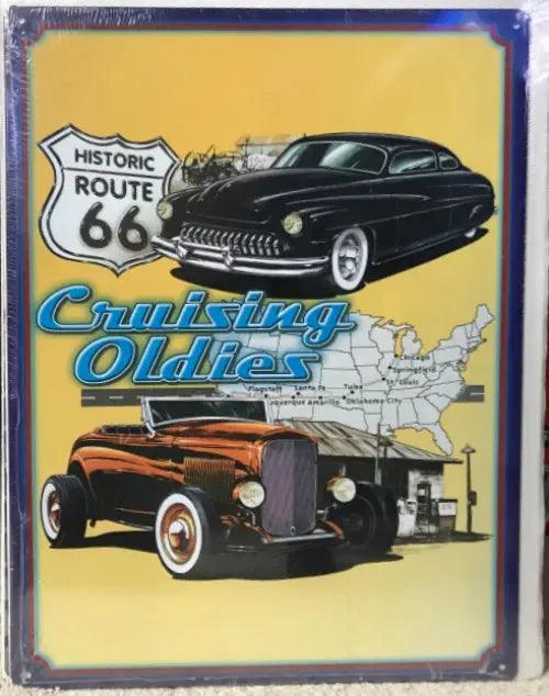 Tin Sign: Cruizing Oldies-DiecastModeler.com