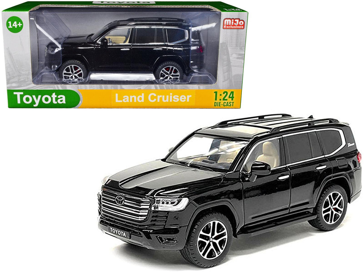 Toyota Land Cruiser Black Metallic 1/24 Diecast Model Car-DiecastModeler.com