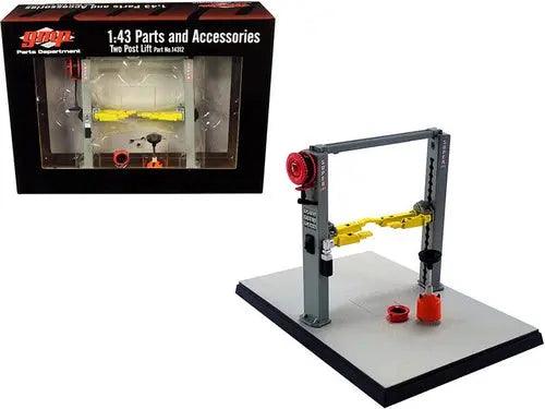 Two Post Lift Gray for 1/43 Scale Model Cars by GMP-DiecastModeler.com