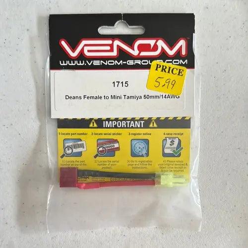 Venom Deans Female to Mini Tamiya 50mm/14AWG-DiecastModeler.com