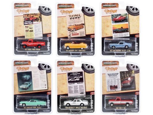 "Vintage Ad Cars" Set of 6 pieces Series 9  1/64 Diecast Model Cars by Greenlight-DiecastModeler.com