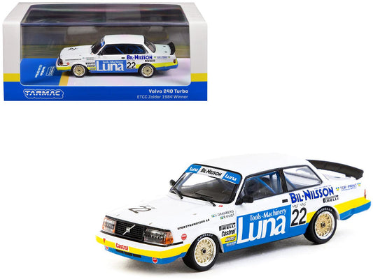 Volvo 240 Turbo #22 Ulf Granberg - Robert L. Kvist Winner "European Touring Car Championship Zolder" (1984) "Hobby64" Series 1/64 Diecast Model Car by Tarmac Works-DiecastModeler.com