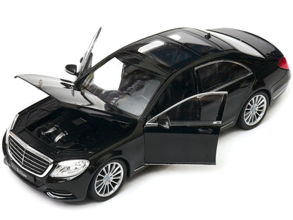 Mercedes Benz S Class with Sunroof Black "NEX Models" 1/24 Diecast Model Car by Welly-DiecastModeler.com