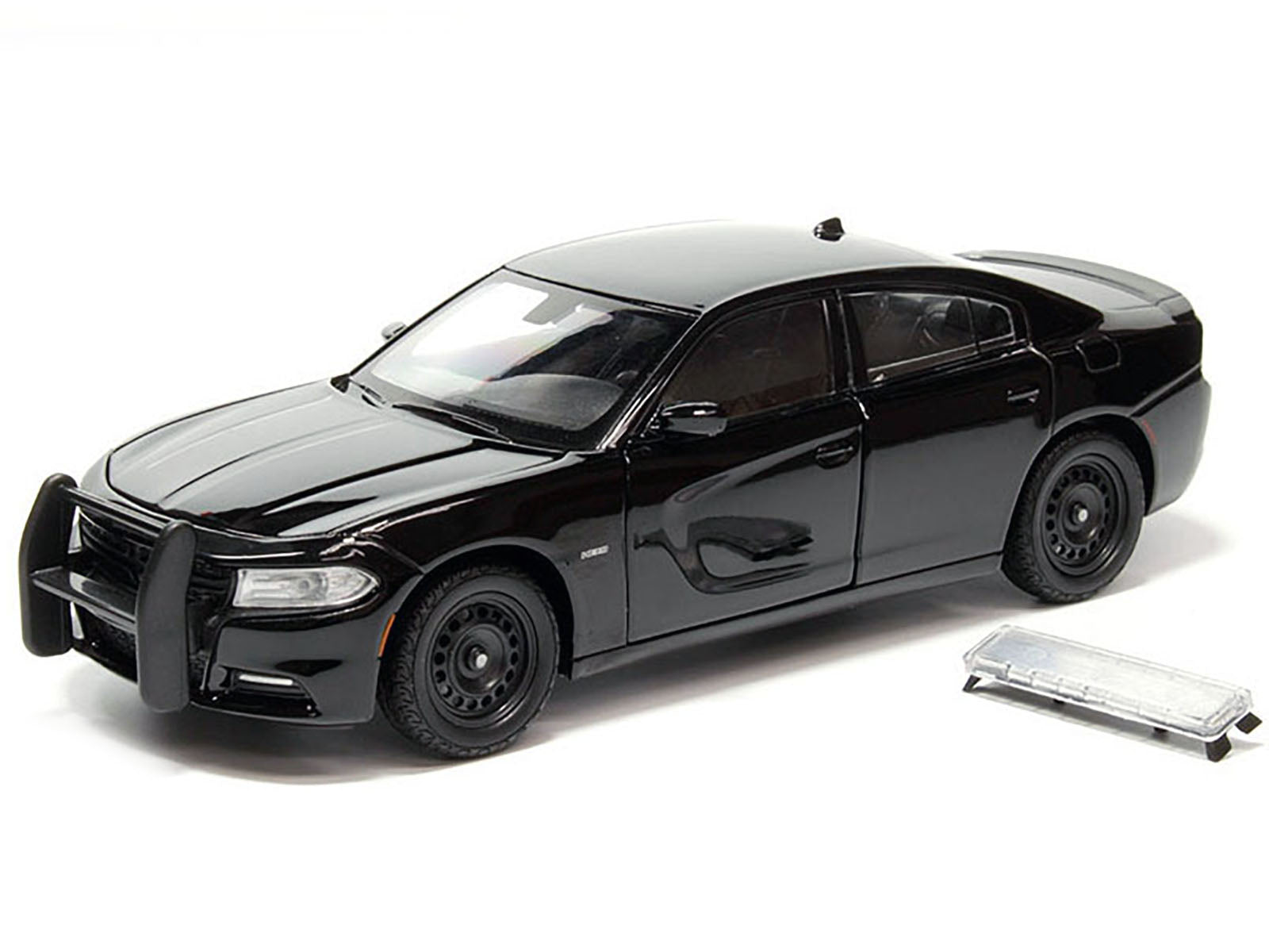 2016 Dodge Charger Pursuit Police Interceptor Black Unmarked "Police Pursuit" Series 1/24 Diecast Model Car by Welly-DiecastModeler.com
