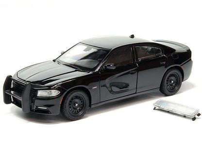 2016 Dodge Charger Pursuit Police Interceptor Black Unmarked "Police Pursuit" Series 1/24 Diecast Model Car by Welly-DiecastModeler.com