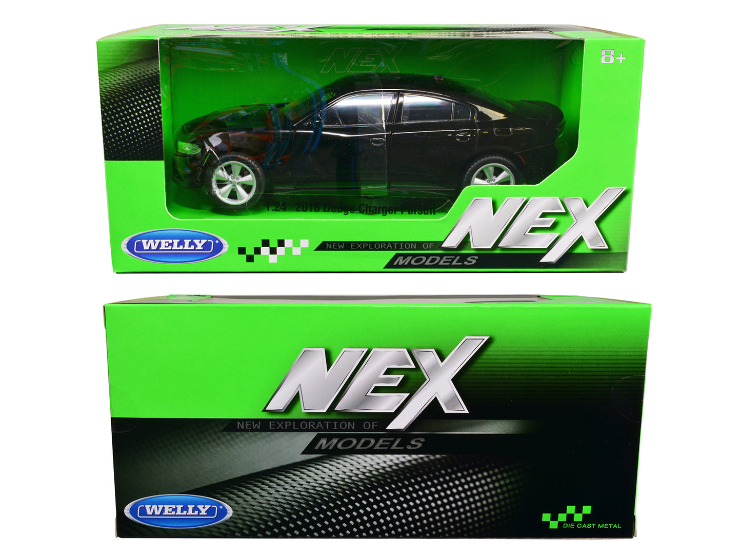 2016 Dodge Charger R/T Black "NEX Models" 1/24-1/27 Diecast Model Car by Welly-DiecastModeler.com