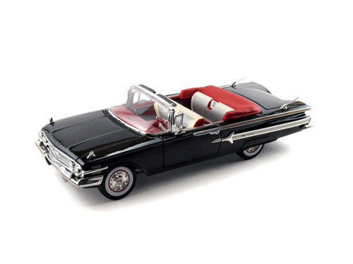 1960 Chevrolet Impala Convertible Black 1/18 Diecast Car Model by Motormax-DiecastModeler.com