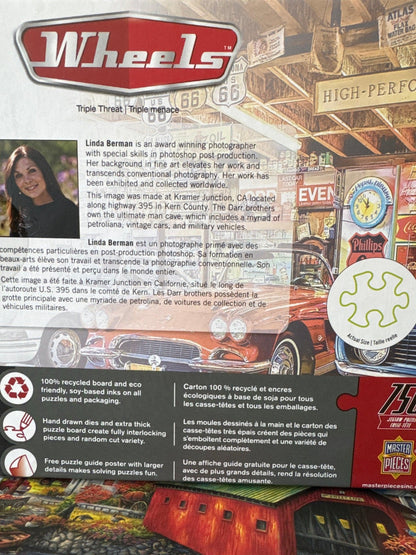 WHEELS TRIPLE THREAT - 750 PIECE JIGSAW PUZZLE BY LINDA BERMAN-DiecastModeler.com